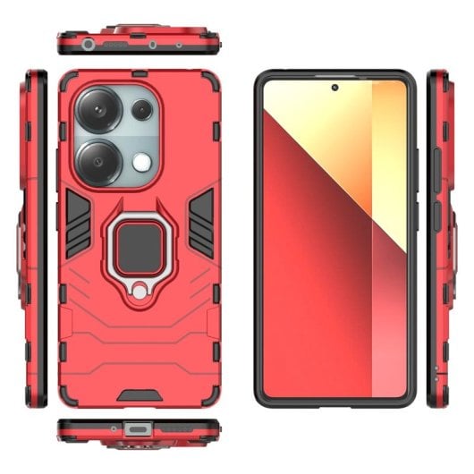Max Power Digital Magnethülle mit rotem Ring für Xiaomi Redmi Note 13 Pro 4G / Poco M6 Pro 4G