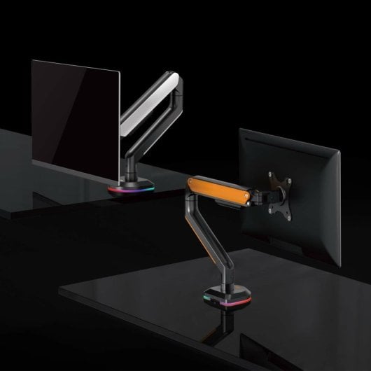 Aisens Soporte de Mesa RGB Gaming Giratorio e Inclinable para Monitor/TV 9Kg 17" a 32" Naranja