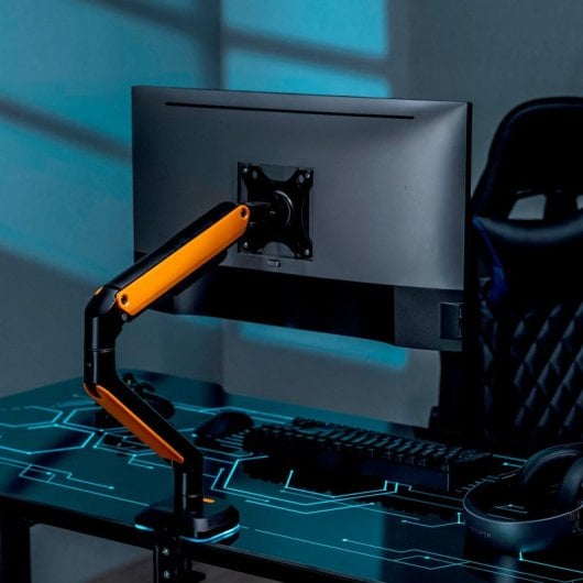Aisens Soporte de Mesa RGB Gaming Giratorio e Inclinable para Monitor/TV 9Kg 17" a 32" Naranja