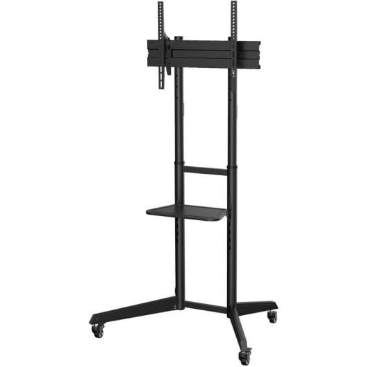AISENS ECO Bodenständer mit Rad, DVD-Tablett für Monitor/TV 50 kg von 37–70, Schwarz