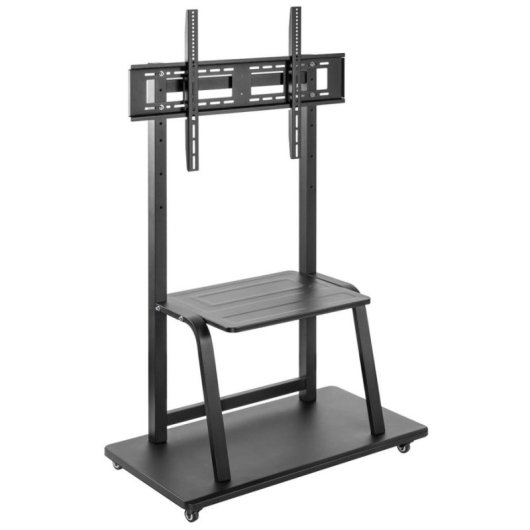 AISENS ECO pied au sol avec roulettes, plateau DVD pour moniteur/TV 150Kg de 37-100, Noir