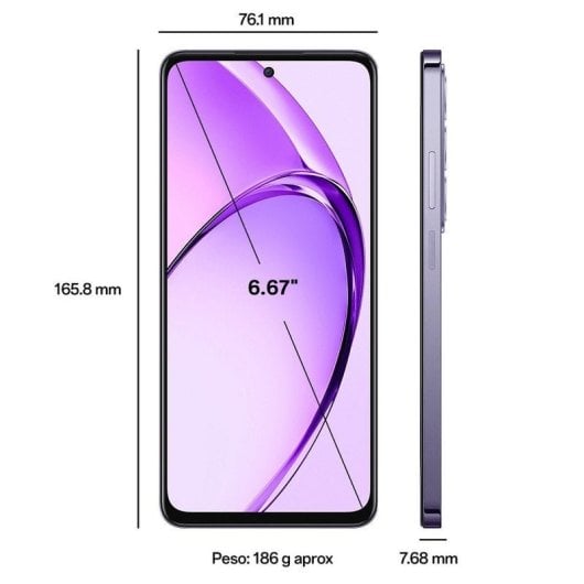 OPPO A80 5G 16GB(8GB+8GB)/256GB 6.67'' Carregamento Rápido 45W Púrpura