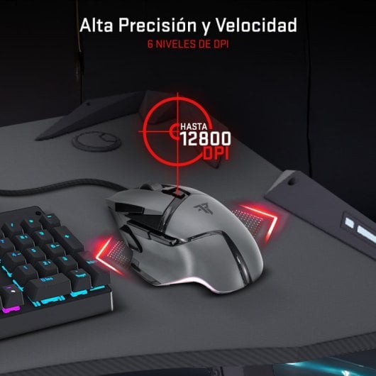 Tempest Phantom Strike Black Edition Ratón Gaming 12.800 DPI Negro