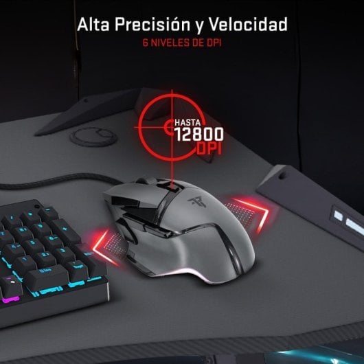 Tempest Phantom Strike Black Edition Gaming-Maus 12.800 DPI Grau