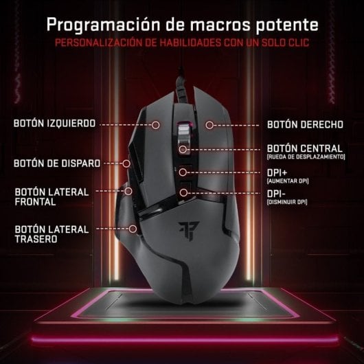 Tempest Phantom Strike Black Edition Gaming-Maus 12.800 DPI Grau