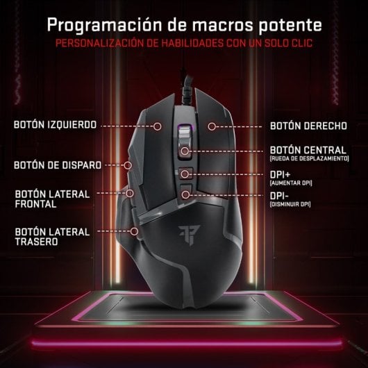 Tempest Phantom Strike Black Edition Mouse da gioco 12.800 DPI Grigio