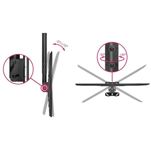 Klack Suporte de Teto para TV 20"-55" VESA 400x400 Máx.50Kg