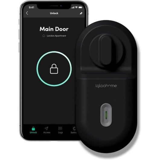 Igloohome Retrofit Lock Cerradura de Puerta Inteligente Negra