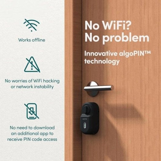 Serrure Intelligente Igloohome Retrofit Lock Bluetooth Ouverture avec Clé et App Alarme Intégrée