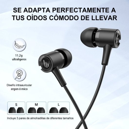 Edifier P205 Auriculares con Cable, Micrófono y Control en Línea Negro