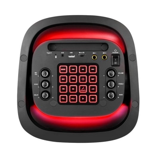 Phoenix Rumbleboss Enceinte Bluetooth Karaoké Portable 80W RMS Noir