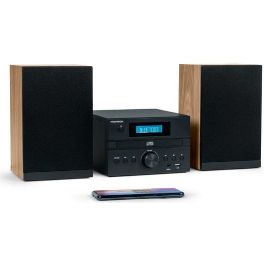 Thomson MIC123BT Mini Aparelhagem Bluetooth 50W com Rádio CD/MP3/USB Preta