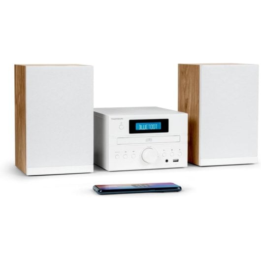 Thomson MIC121BT Mini chaîne Bluetooth 50 W avec radio CD/MP3/USB Blanc
