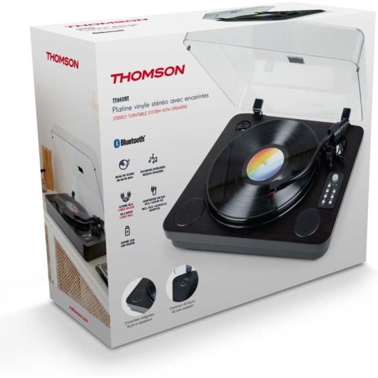 Tocadiscos Thomson TT650BT Bluetooth Tracción Correa USB Altavoces Integrados