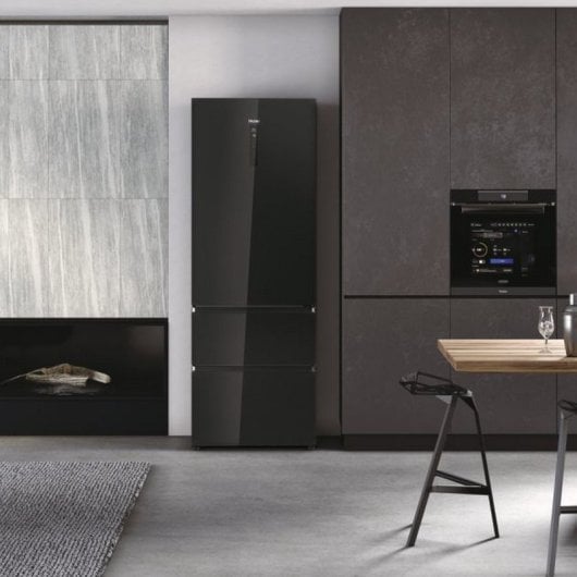 Haier 3D 70 Series 7 HTW7720DNGB Frigorífico Combi D Cristal Negro