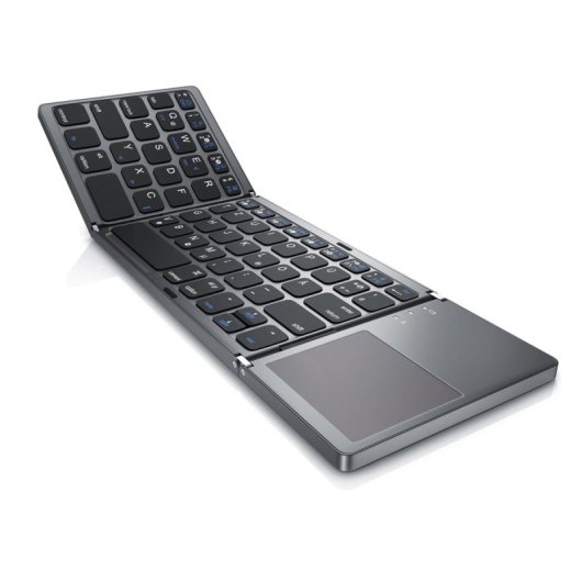 Kinsi B03 Teclado Bluetooth Tríptico Plegable Delgado Negro Qwerty USA