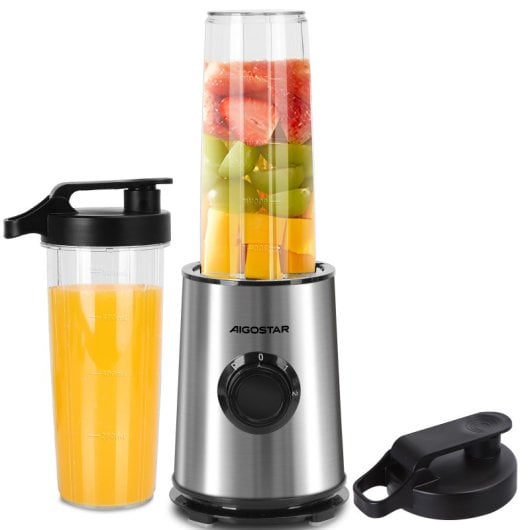 Aigostar Batidora de Vaso 600W 800ml con 4 Cuchillas Acero Inoxidable