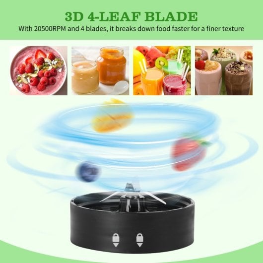 Aigostar Batidora de Vaso 600W 800ml con 4 Cuchillas Acero Inoxidable