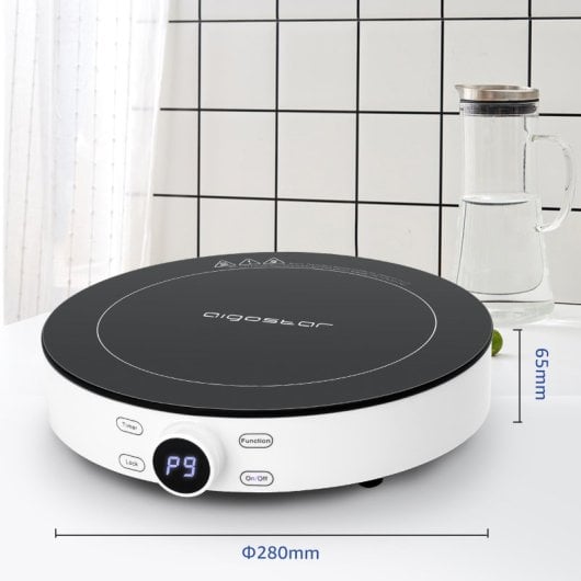 Aigostar Placa de Inducción Portátil con Temporizador 2000W Blanca