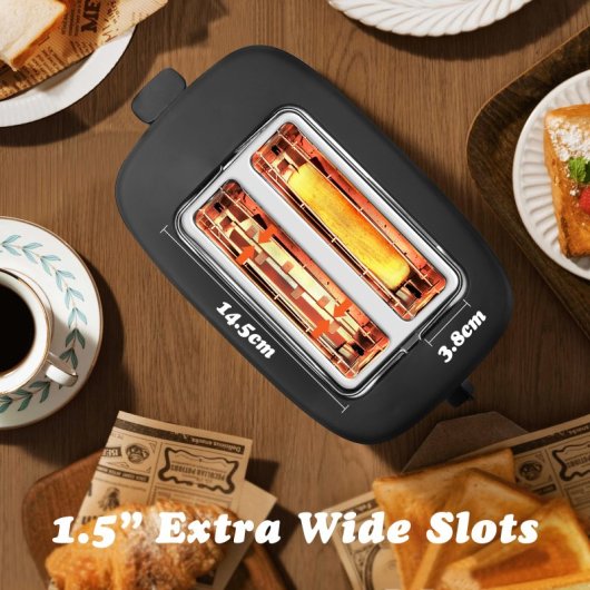 Aigostar Tostador de Dos Rebanadas 800W Negro