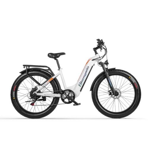Shengmilo MX06 Bicicleta Eléctrica para Mujer 500W 48V/17.5Ah Autonomía 60Km Fat Wheel 20"x3" Blanca