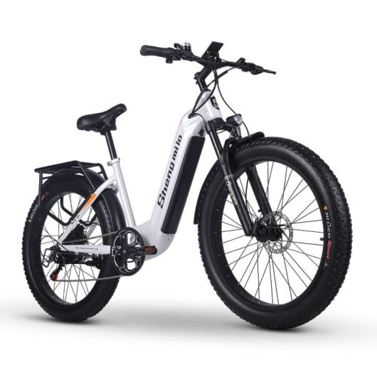 Shengmilo MX06 Bicicleta Eléctrica para Mujer 500W 26" con Batería Samsung 48V/17.5Ah 80Nm Blanca