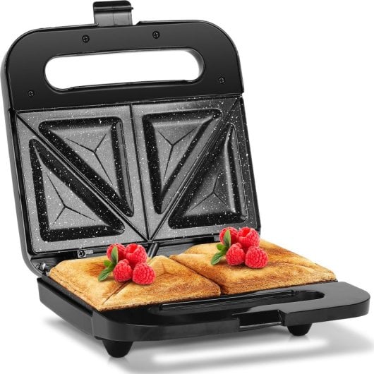 Aigostar Sandwichera para 2 Sandwiches con Revestimiento Antiadherente 750W Negro
