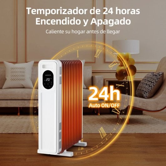 Aigostar Radiador de Aceite Digital 2500W Blanco