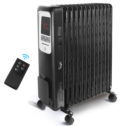 Aigostar Radiador de Aceite de 13 Elementos 2500W con Pantalla de Control LED Negro