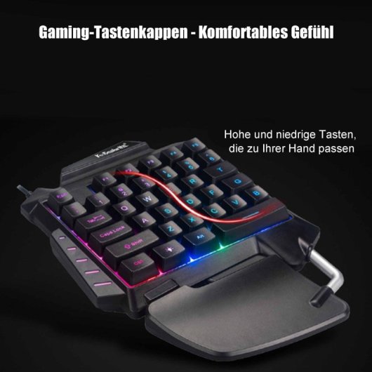 Kinsi G92 Teclado Monomanual de 35 Teclas con Reposamanos
