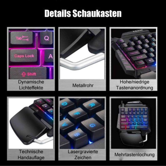 Kinsi G92 Teclado Monomanual de 35 Teclas con Reposamanos