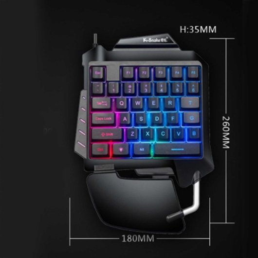 Kinsi G92 Teclado Monomanual de 35 Teclas con Reposamanos