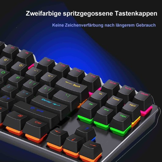 Kinsi K550 Teclado de 87 Teclas Flotantes con Iluminación Ajustable Blanco Qwerty USA