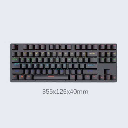 Kinsi K550 Teclado de 87 Teclas Flotantes con Iluminación Ajustable Negro Qwerty USA