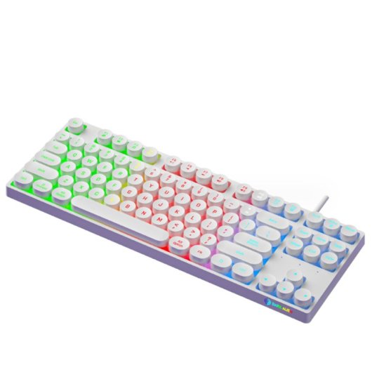 Kinsi K550 Teclado Gaming Punk Eje Transparente con Iluminación de Caracteres Blanco Qwerty USA