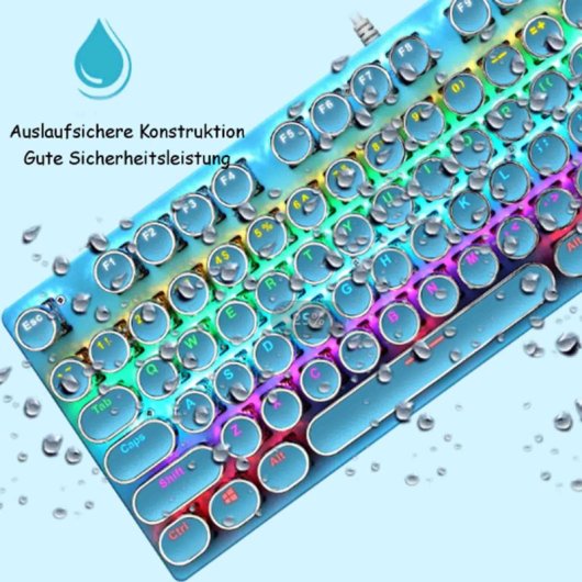 Kinsi K550 Teclado Gaming Punk Eje Transparente con Iluminación de Caracteres Blanco Qwerty USA