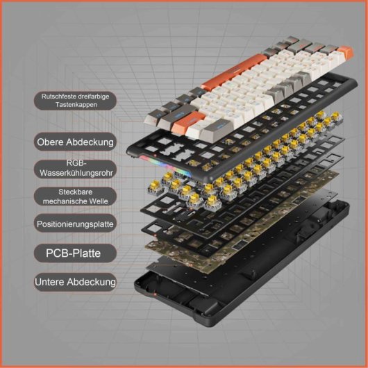 Kinsi K610 Teclado Gaming de 61 Teclas Programables Naranja Qwerty USA