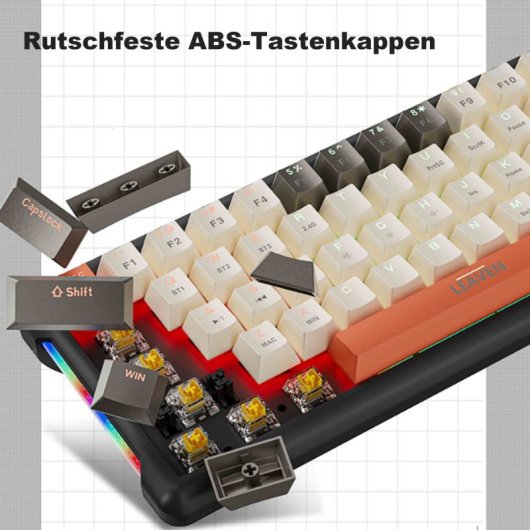 Kinsi K610 Teclado Gaming de 61 Teclas Programables Naranja Qwerty USA