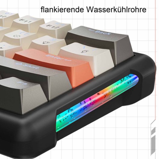 Kinsi K610 Teclado Gaming de 61 Teclas Programables Naranja Qwerty USA