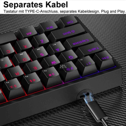 Kinsi K620 Teclado Mecánico con Iluminación RGB Blanco Qwerty USA