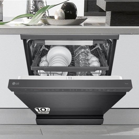 LG DF365FMS.ABMQEES Lavavajillas Capacidad 14 Cubiertos B Negro