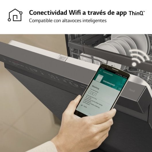 LG DF365FMS.ABMQEES Lavavajillas Capacidad 14 Cubiertos B Negro