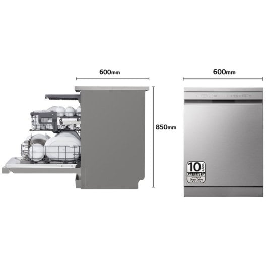 LG DF243FV.APYQEES Lavavajillas Capacidad 14 Cubiertos D Inox