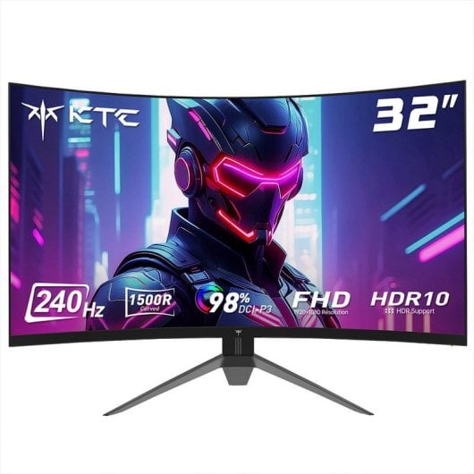 KTC H32S17F Monitor Gaming 32" FullHD 240Hz Curvo FreeSync/G-Sync