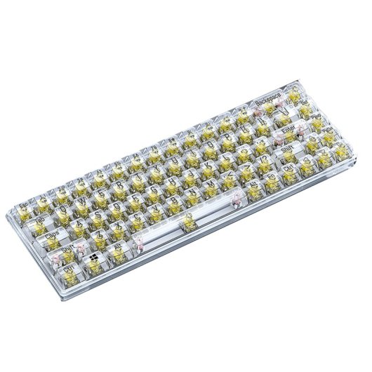 Kinsi T40 Teclado Mecánico Gaming con 68 Teclas Transparentes Amarillo Qwerty USA