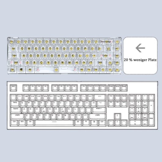 Kinsi T40 Teclado Mecánico Gaming con 68 Teclas Transparentes Amarillo Qwerty USA