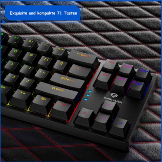 Kinsi K710 Teclado Gaming de 71 Teclas y Luces RGB Negro Qwerty USA
