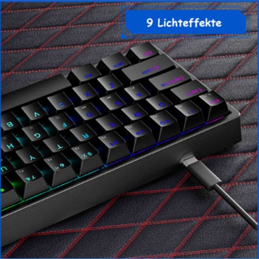 Kinsi K710 Teclado Gaming de 71 Teclas y Luces RGB Negro Qwerty USA