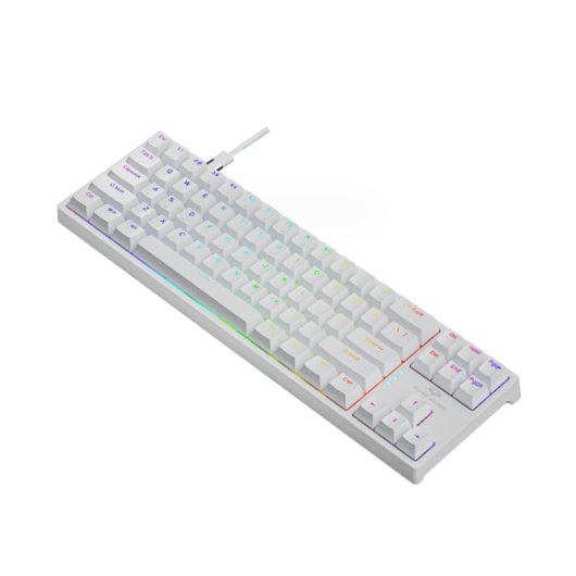 Kinsi K710 Teclado Gaming de 71 Teclas y Luces RGB Blanco Qwerty USA
