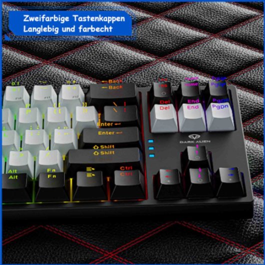 Kinsi K710 Teclado Gaming de 71 Teclas y Luces RGB Blanco Qwerty USA